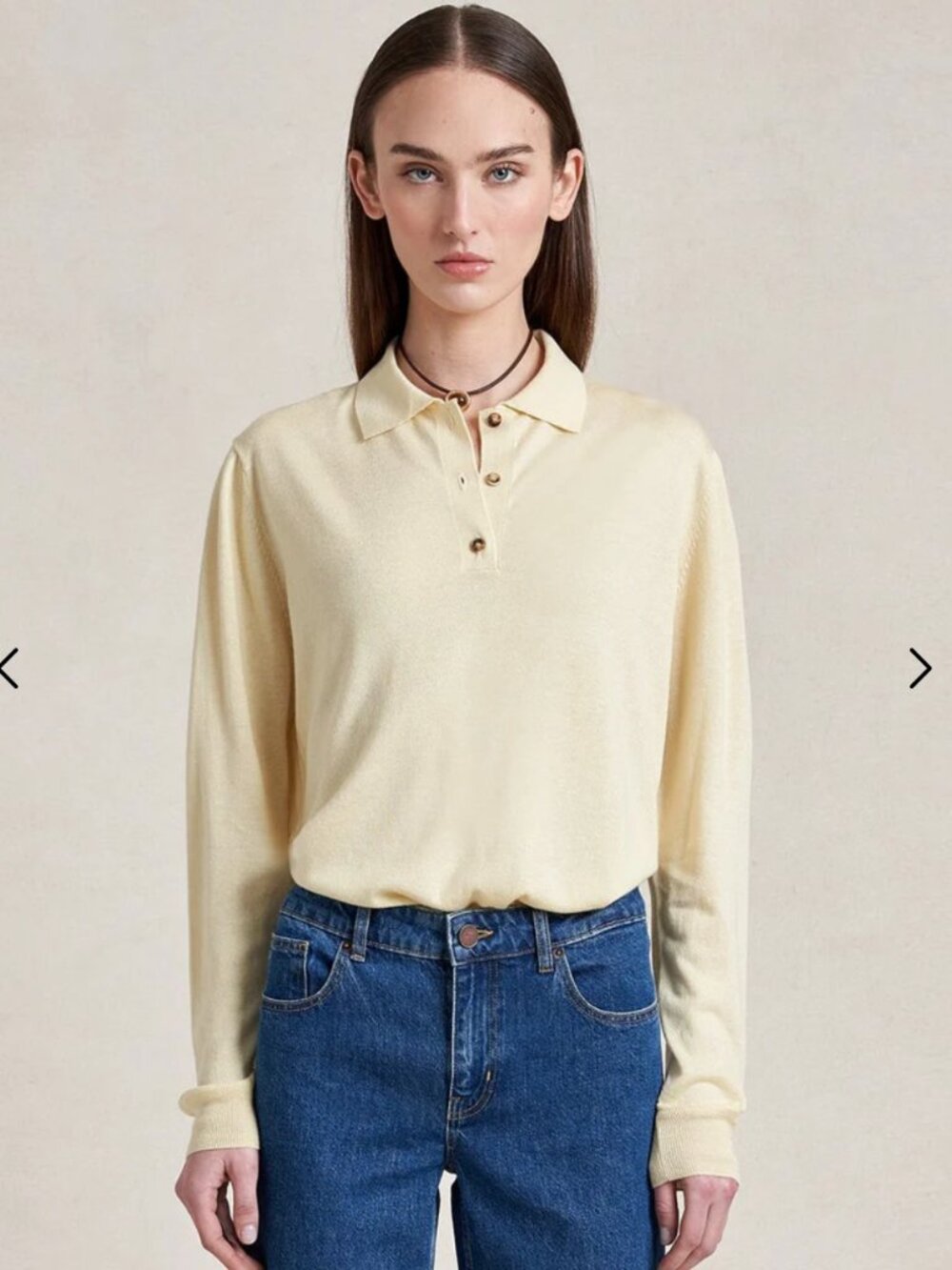 NWT La Ligne Ben Polo Sweater in Butter Size L